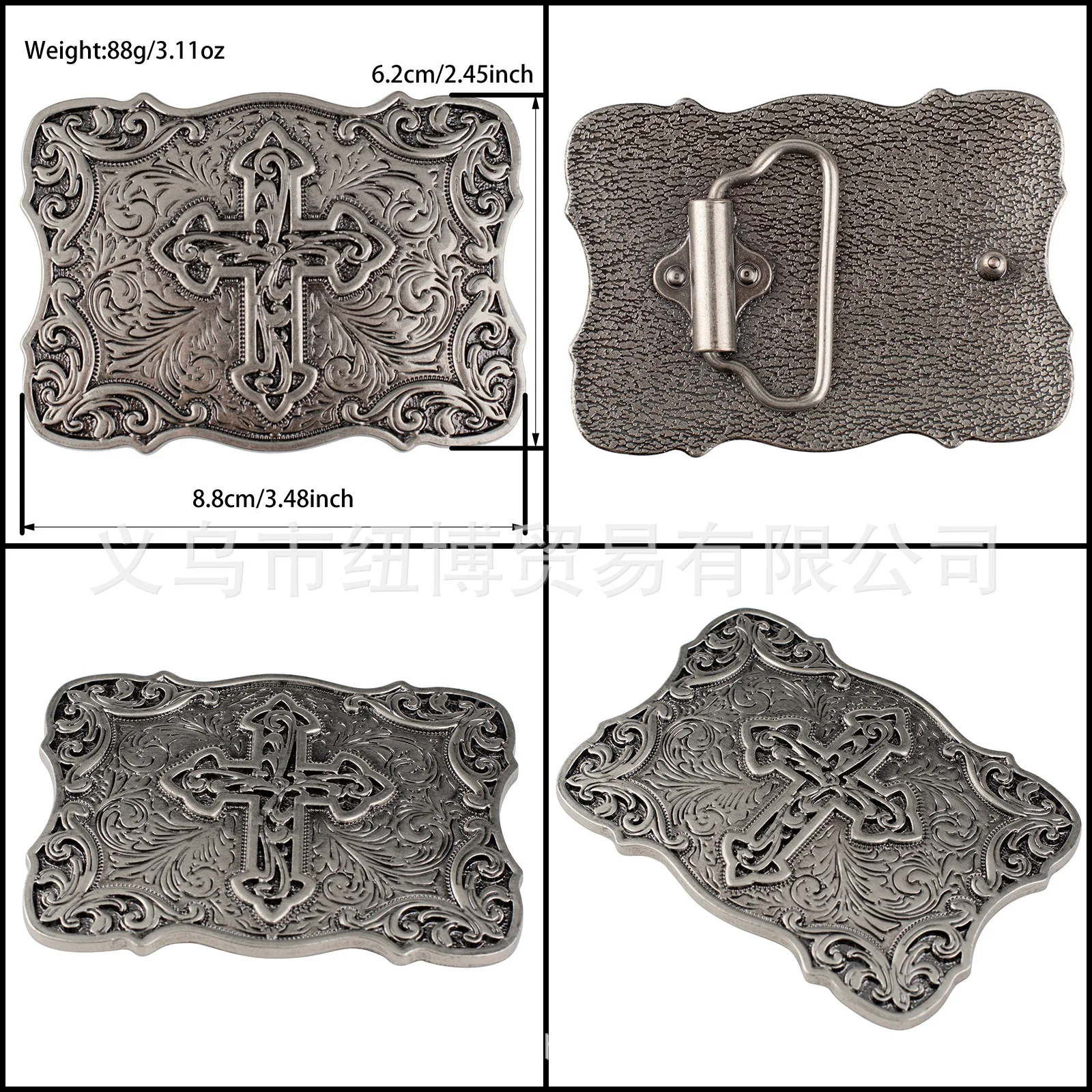 Mysterious Religious Cross Belt Buckle  Western Style Alloy Accessories