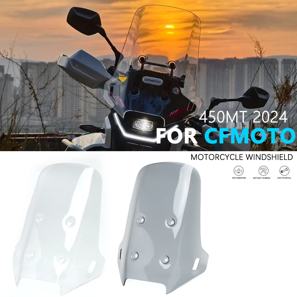 Motorcycle Accessories Front Windshield Heightening And Widening Windscreen For CFMOTO 450 MT 450MT 2024 Fairing Wind Deflector