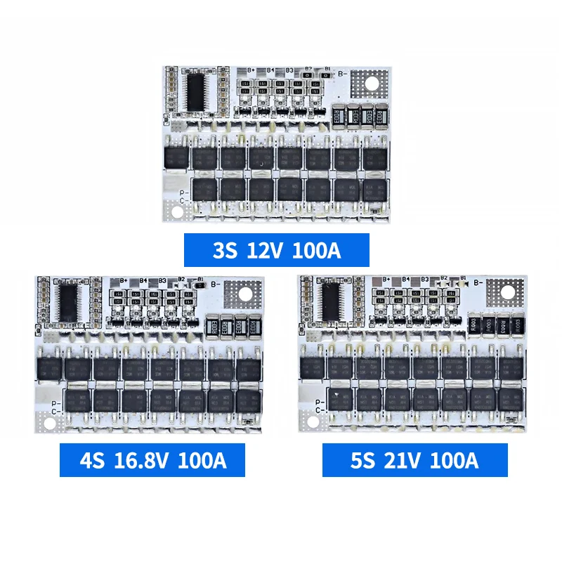 5/20Pcs 5S 4S 3S BMS 100A 21V 18V 16.8V 12V 18650 Li-ion LMO Ternary Lithium Battery Protection Circuit Board Balance Charging