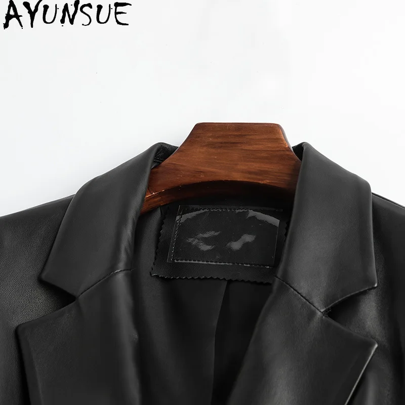 AYUNSUE Genuine Sheepskin Leather Jacket Women Autumn New in Outerwears Blazer Woman Black Coat Womens Luxury Chaquetas 2024