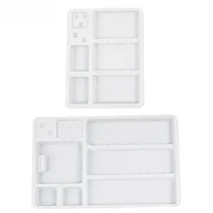 Bilashmart 100 Plastic Tattoo Makeup Dentist Mouth Mirror Tweeze Storage Plate Consumable Disposable Dental Instrument Organizer Tray