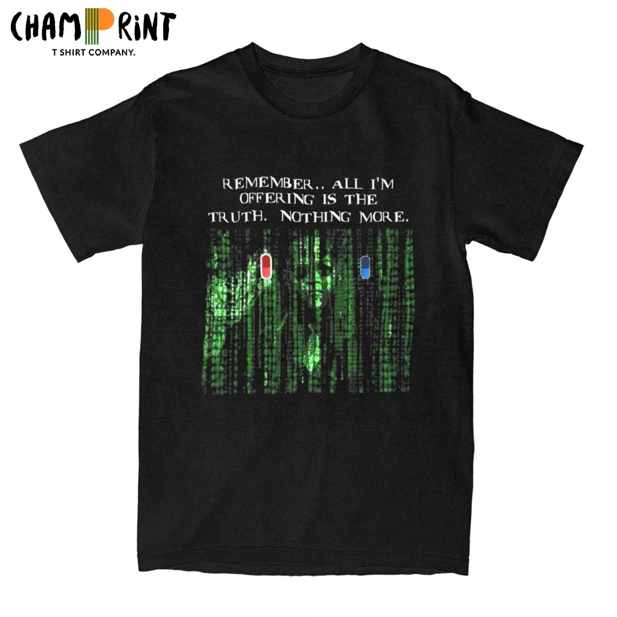 Neo Movie Morpheus The Matrix Men T Shirts Science Fiction Hipster Tee Shirt Short Sleeve Crew Neck T-Shirt Pure Cotton Clothing