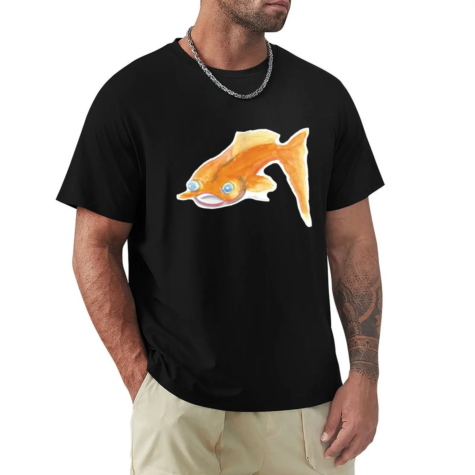 Goldfish T-Shirt Minimalist Graphic Tee Shirt