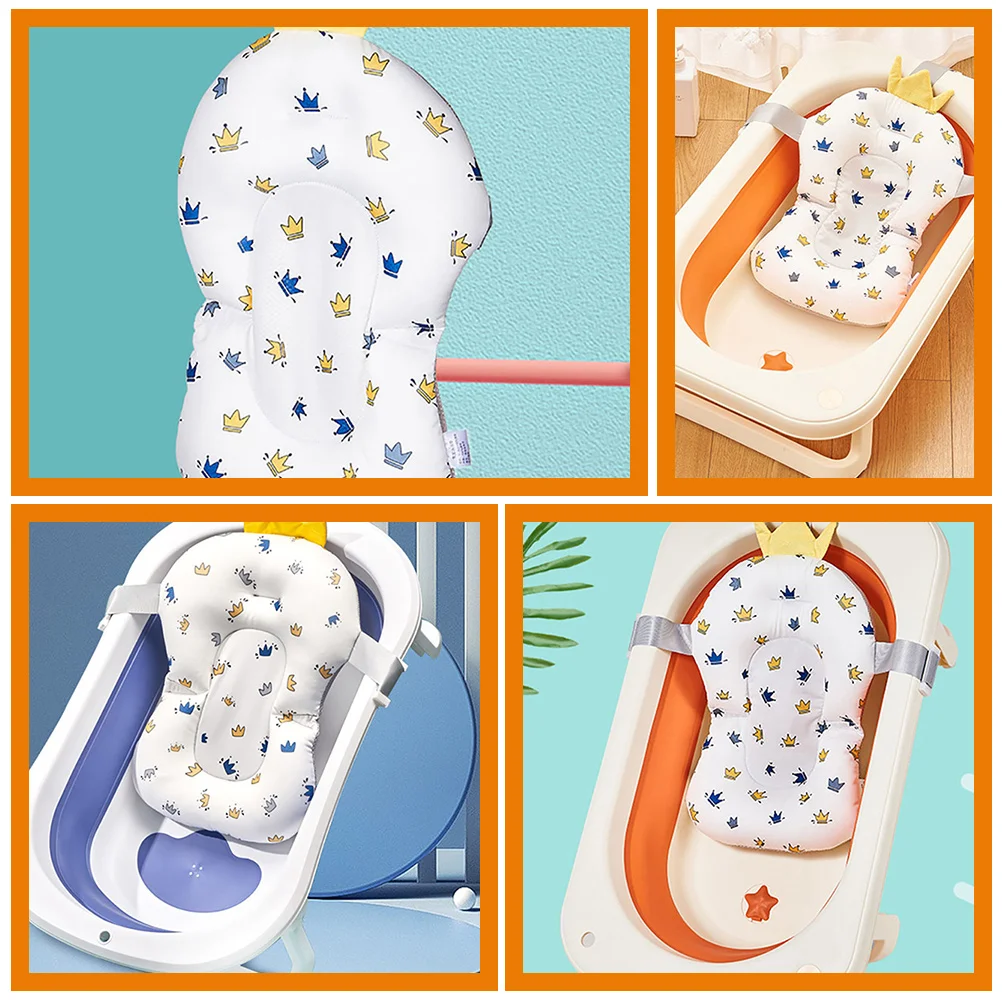 Sink Baby Bath Mat Toddler Bathtub for Newborn Seat Honeycomb Mesh Cloth Cushion