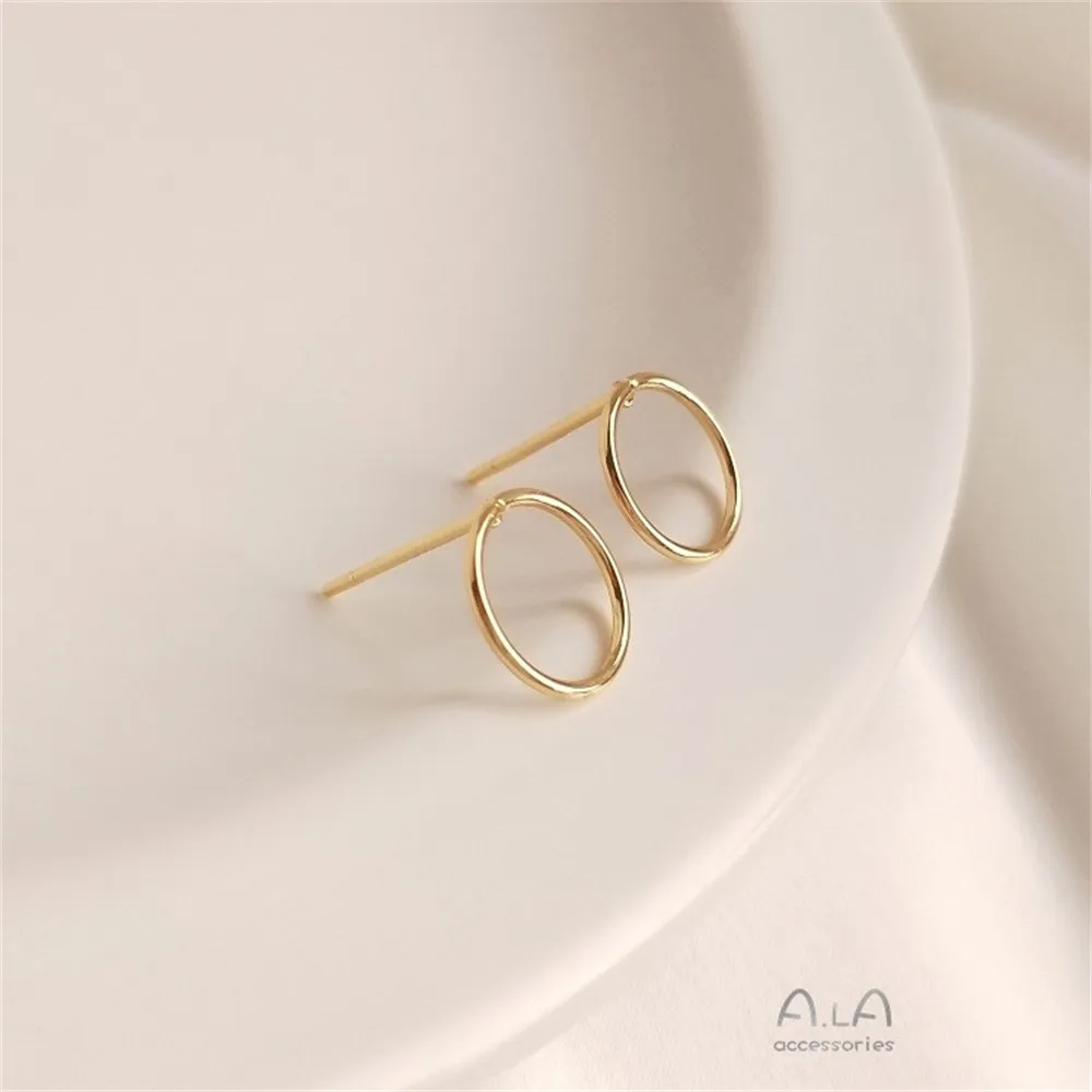 14K Wrapped Gold Ring Earrings Twist Ring Earrings Handmade Diy Ring Earrings Hand-made Ear Accessories E058