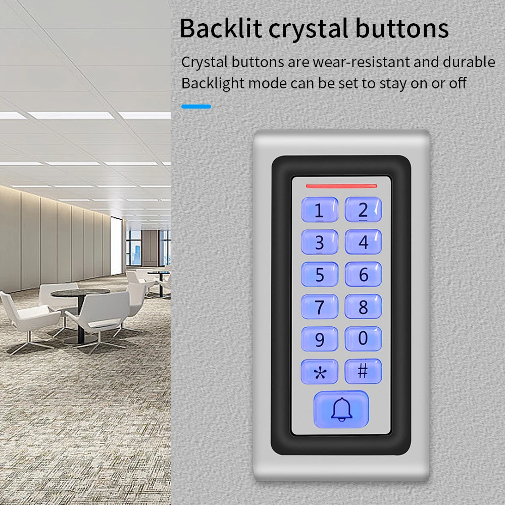 125Khz RFID Keyboard Metal Access Control Keypad Door Opener Electric Lock System Wiegand 26&34 Input Controller&Output Reader