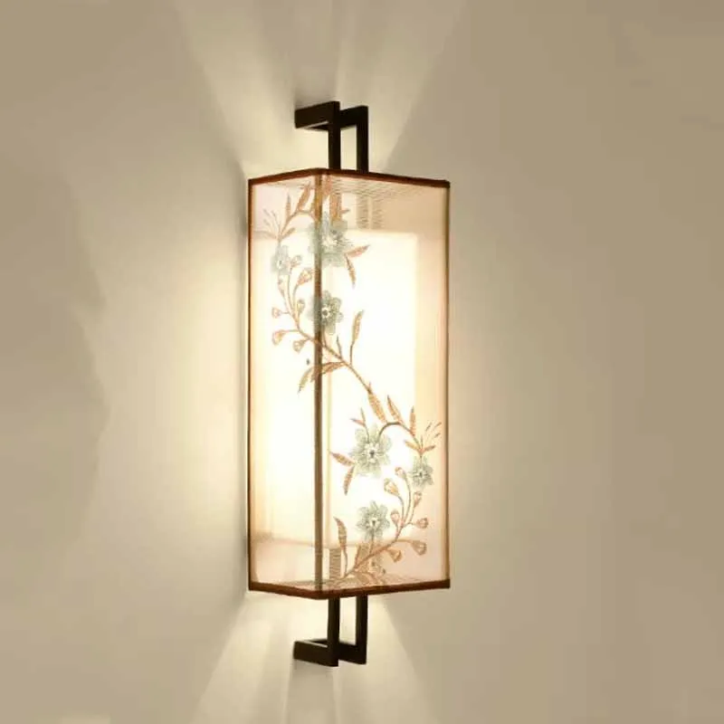 

Modern LED Interior Wall Light Nordic Design Bedside Lamp Luminaria Wall-mounted Applique Fabric Lampshade Living Room Sconces