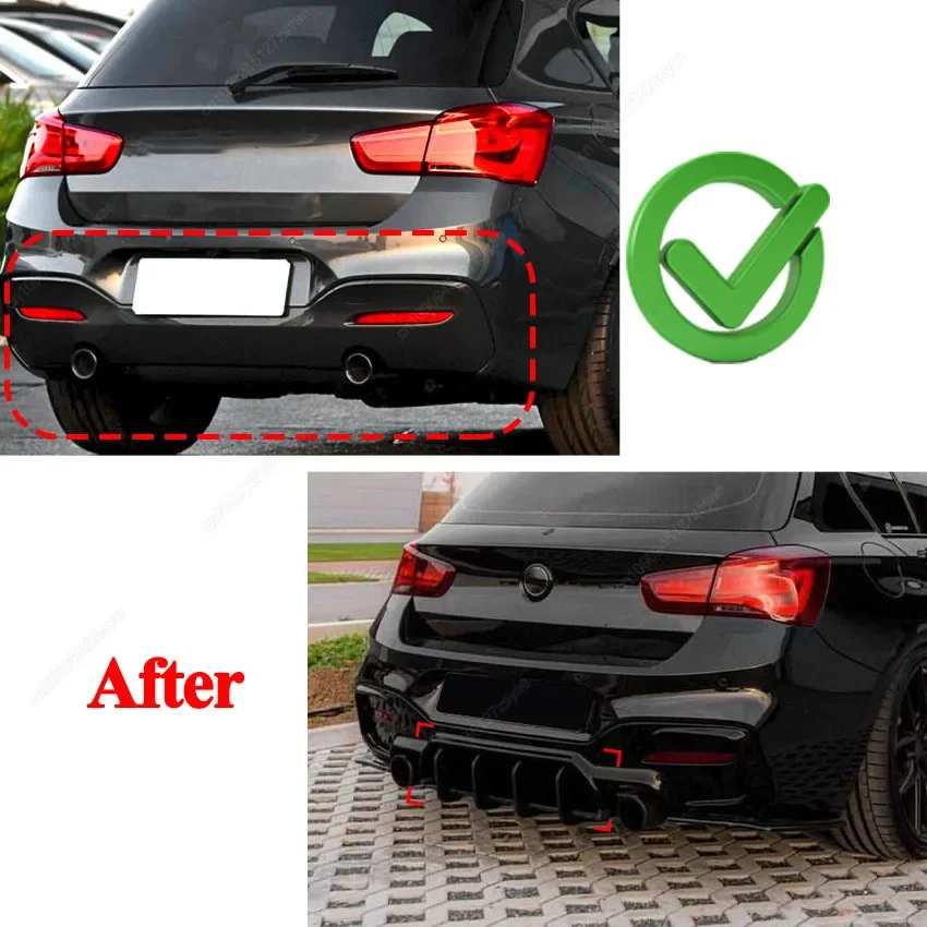 Car Rear Bumper Lip Diffuser Splitter Back Fins Fender Canards Trims For BMW 1 Series M Sport F20 F21 M135i M140i 2015-2019