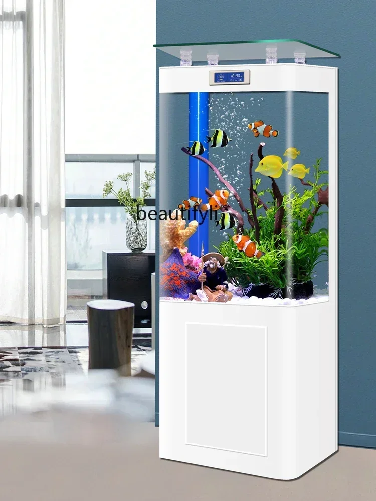 ss cn8350 ss 8350 Fish Tank Living Room Home Vertical Bottom Filter Small and Medium-Sized Square VAT Integrated Ecological Chan