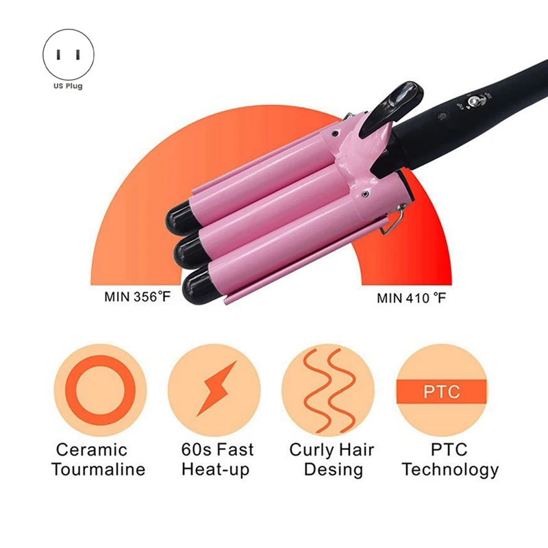 Egg Roll Stick Three Stick Curling Iron Roll Water Ripple Three Tube Electric Cleat Electric Perm Lron