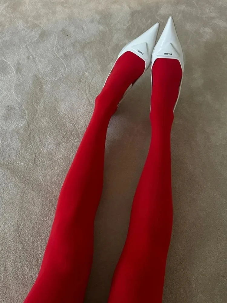 New Red Pantyhose Female Year Red Socks Tights Women Stockings Slim Lingerie Anti-hook Silk Velvet Wedding Bride\'s Leggings ##