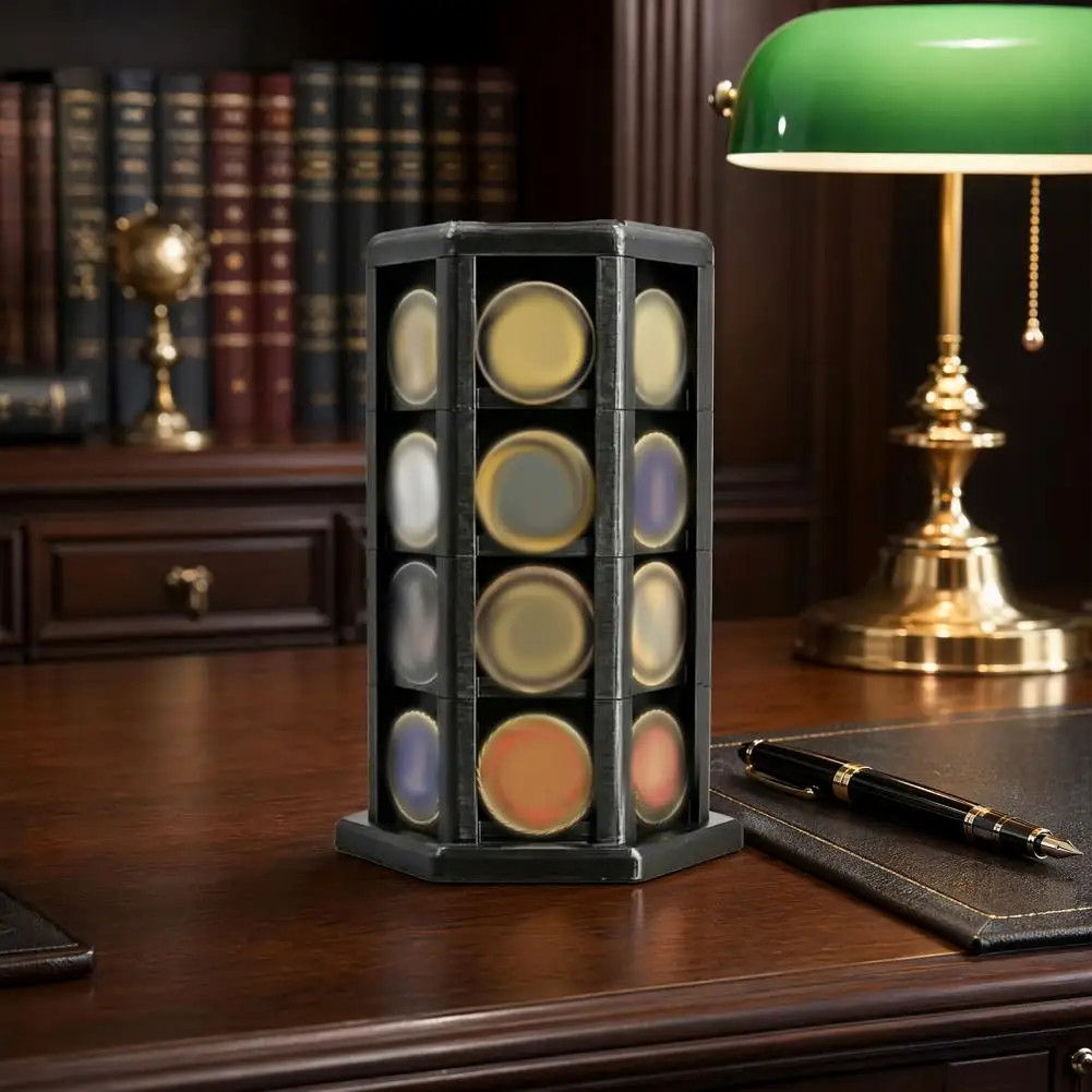 Military Coin Holder for Collection Tabletop Coin Display Stand Hexagonal Challenge Coin Display Stand Multi-sided for Home