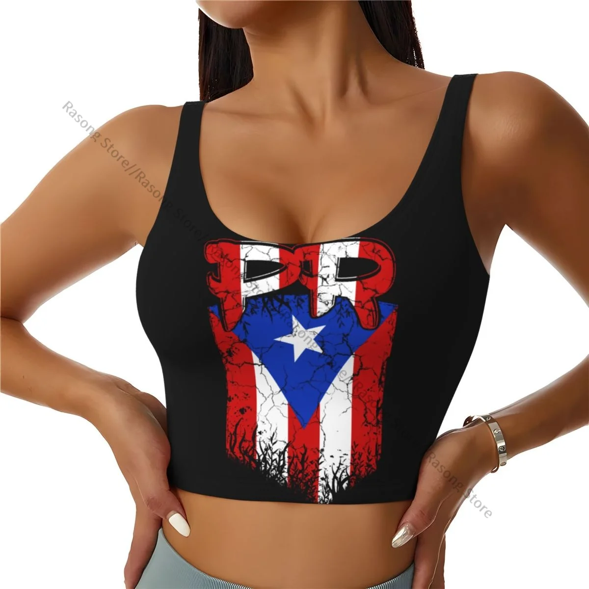 

Sports Bra Women Running Yoga Clothes Vest Puerto Rico Pr Flag Gathering Fitness Vest
