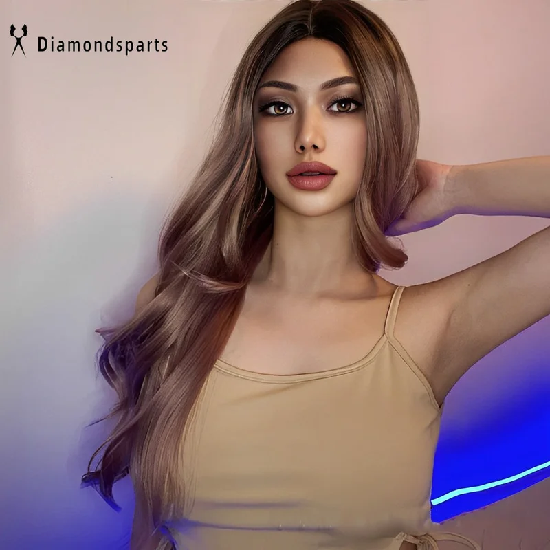 Pelucas sintéticas largas de la onda del cuerpo del gris púrpura del Ombré para la fiesta diaria de las mujeres