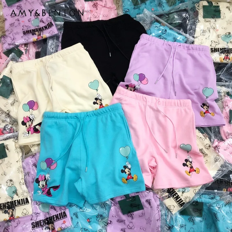 

Trendy Brand Fashion Multi-color Casual Versatile Cartoon Print High-waisted Slimming Sports Shorts For Women's Y2k Short Pants