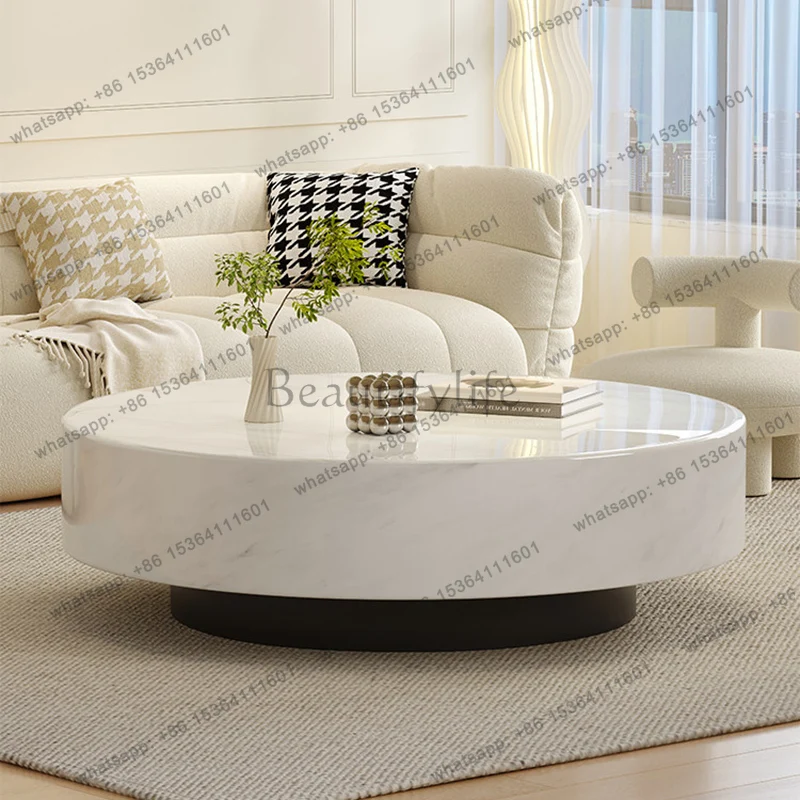 Modern French Coffee Tables Luxury Trendy Minimalist Design Coffee Tables Round Elegant Mesa Centro Living Room Furniture