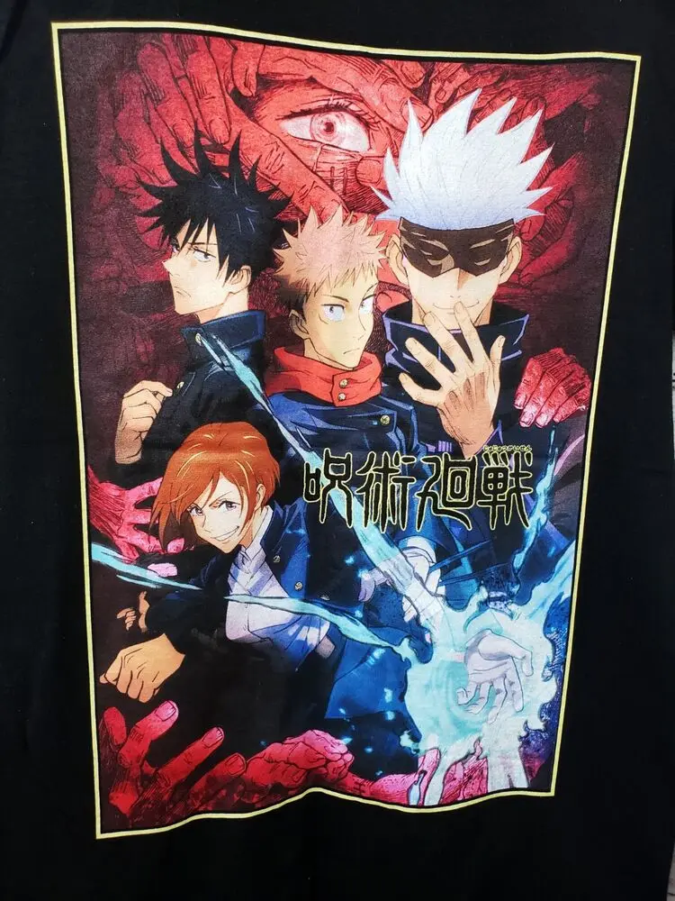 NWT Jujutsu Kaisen T-Shirt Mens L 42/44 Black Anime Crunchy Roll Japan Manga *W