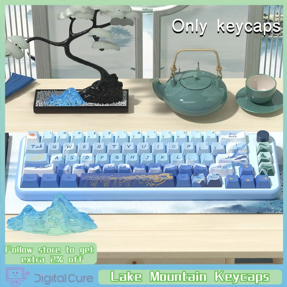 

Lake Mountain Themed Keycaps Original Factory Height Chinese Style Ancient 75/84/98 Compatible Rk/Vgn Mechanical Key Cap