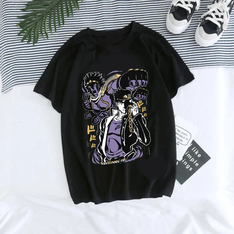 Male Clothes Jojo Bizarre Adventure Wear Men Funny Cartoon Graphic Tees Men\'s Japanese Anime Blouse Manga T-shirt Unisex Tops