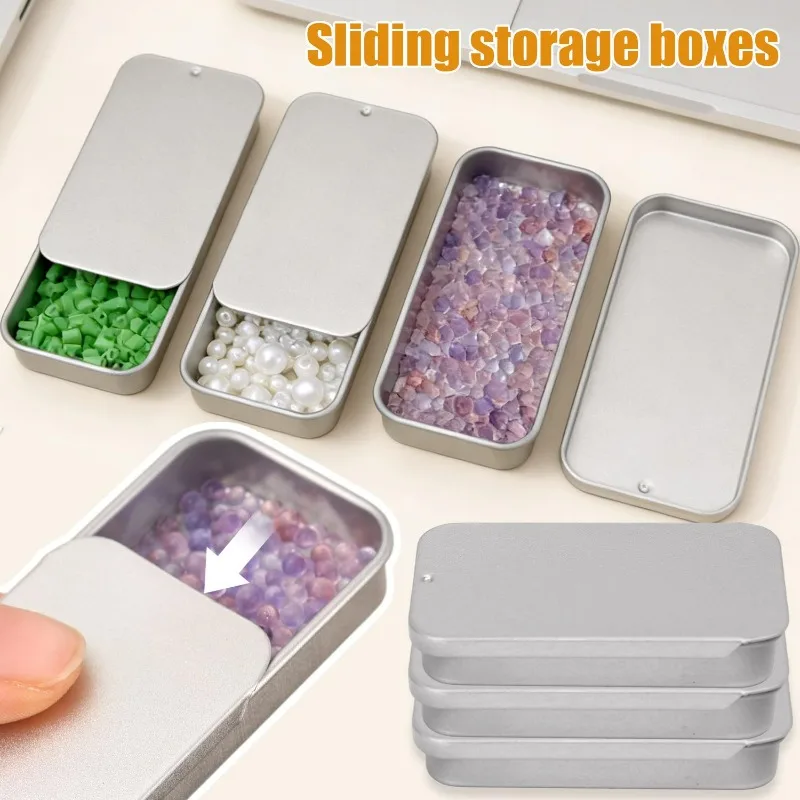 1/10pcs Jewelry Storage Box Sliding Cases Sliver Organizer for Rings Earrings Beads Perfume Candy DIY Craft Portable Case Women