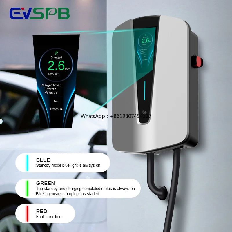

High Quality 7kW 22kW Type 2 Wallbox EV Charger Home Use Charging Station J1772 Interface App Compatible Car EV Charger
