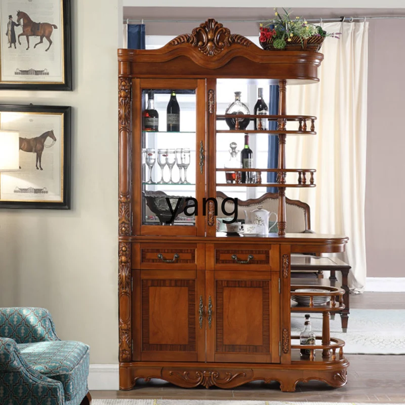 LH solid wood porch cabinet partition living room door entry decorative cabinet wine rack foyer cabinet