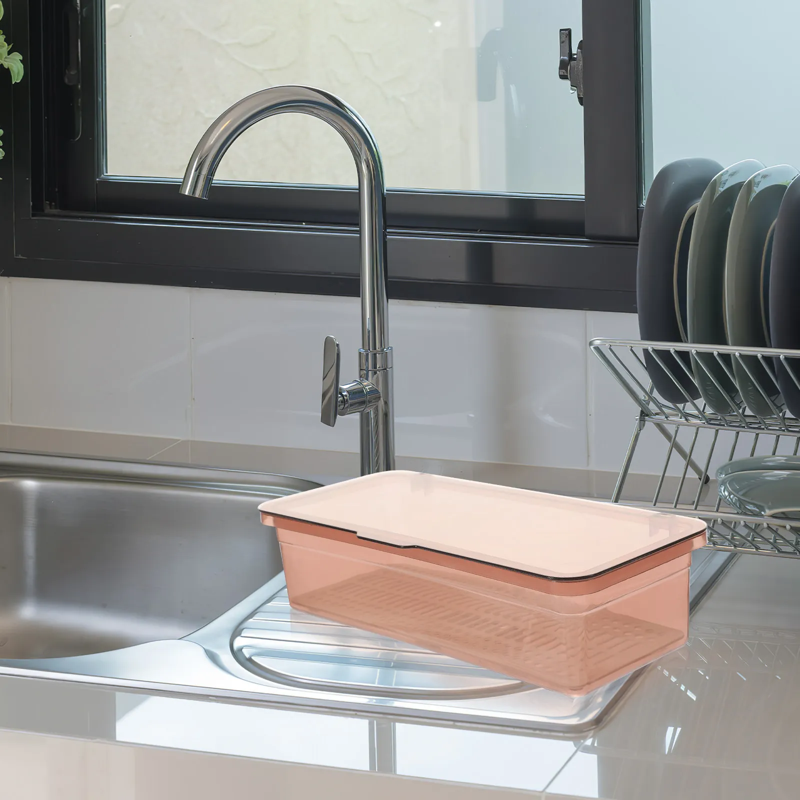 

Набор из 3-х водонепроницаемых пластиковых контейнеров для хранения столовых приборов с крышкой и дренажем, органайзер для кухонных принадлежностей