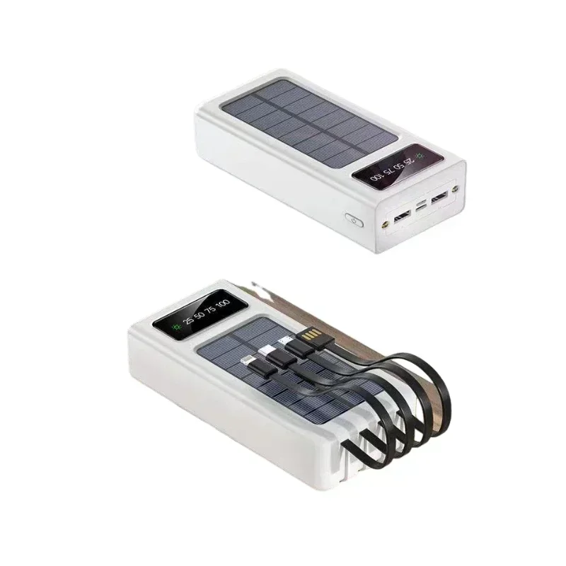 보조배터리 내장 태양열 고속 충전, 대용량 30000 mAh, 휴대폰용 범용 휴대용 보조배터리