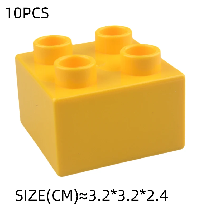 10Pcs 2X2 Big Size Colorful Building Blocks Large 2*2 Dot Thick Bricks Educational Creative Kid Toys Compatible