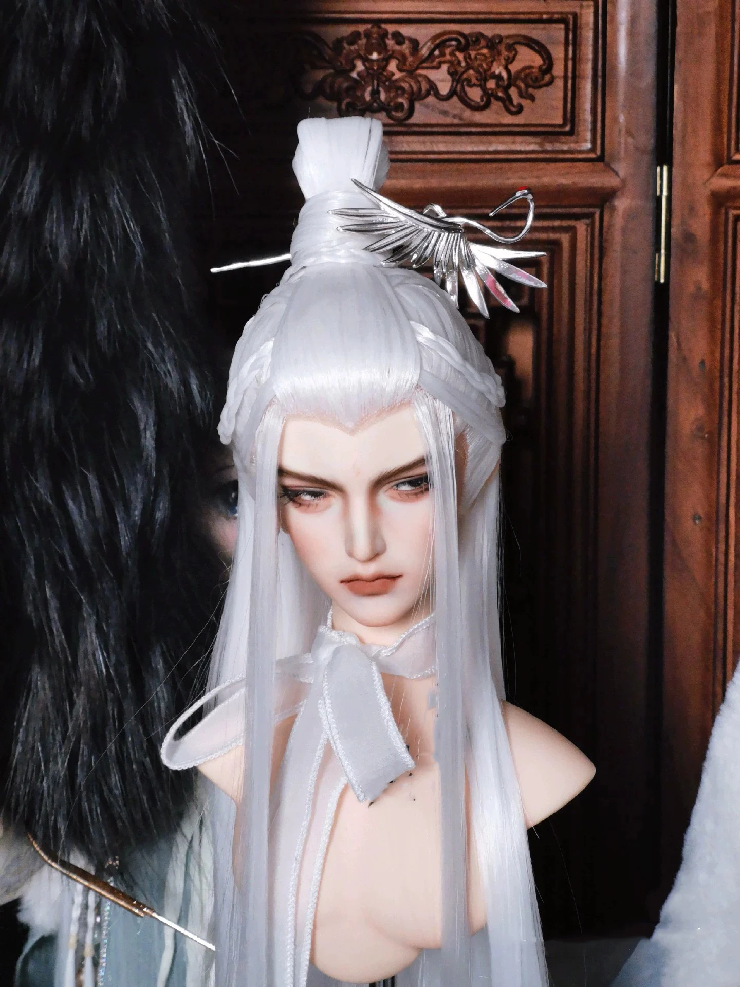 1/3 Scale BJD Ancient Costume Wig Hanfu Long Hair Retro Samurai Wigs For BJD/SD SD13 Girl SD17 SSDF ID75 Doll Accessories C2308