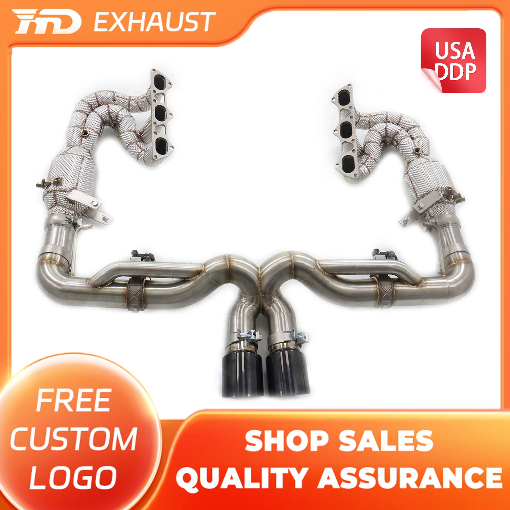 

Эксклюзивная настройка HMD SS304 Full Catback Exhuast для Porsche 911 992 GT3 без фланца X-Pipe Design Автозапчасти