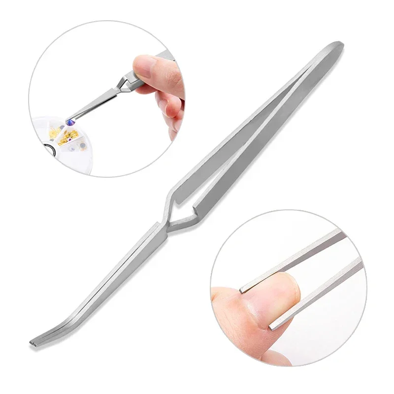 1Pc Multifunction Stainless Steel Nail Art Shaping Tweezers Cross Nail Clip Nail Art Tool Professional New Manicure Tools