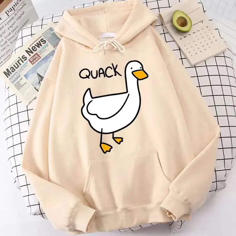 Men's hooded sweatshirt with funny silly duck print, fashionable hip-hop, men's and women's universal hooded sweatshirt, men's o