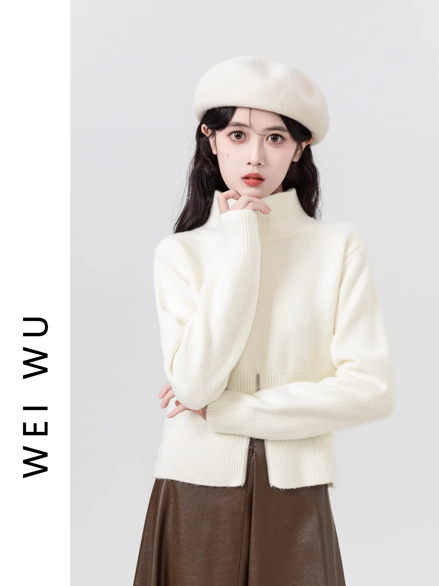 Sweaters Jumpers Pullovers Woman 2000S Japanese Style Tops Multicolor Twisted Knot Western Turtleneck Fleece Art Woolens Knitted view 3
