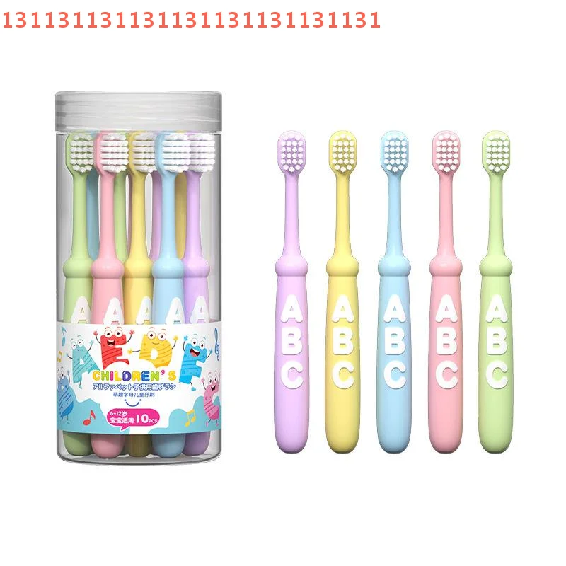 4/8/10 قطعة سلك لطيف على اللثة مناسب للأعمار 3-12 فرشاة أسنان ذات شعيرات ناعمة لطيفة للأطفال فرشاة صغيرة الرأس عالية الكثافة