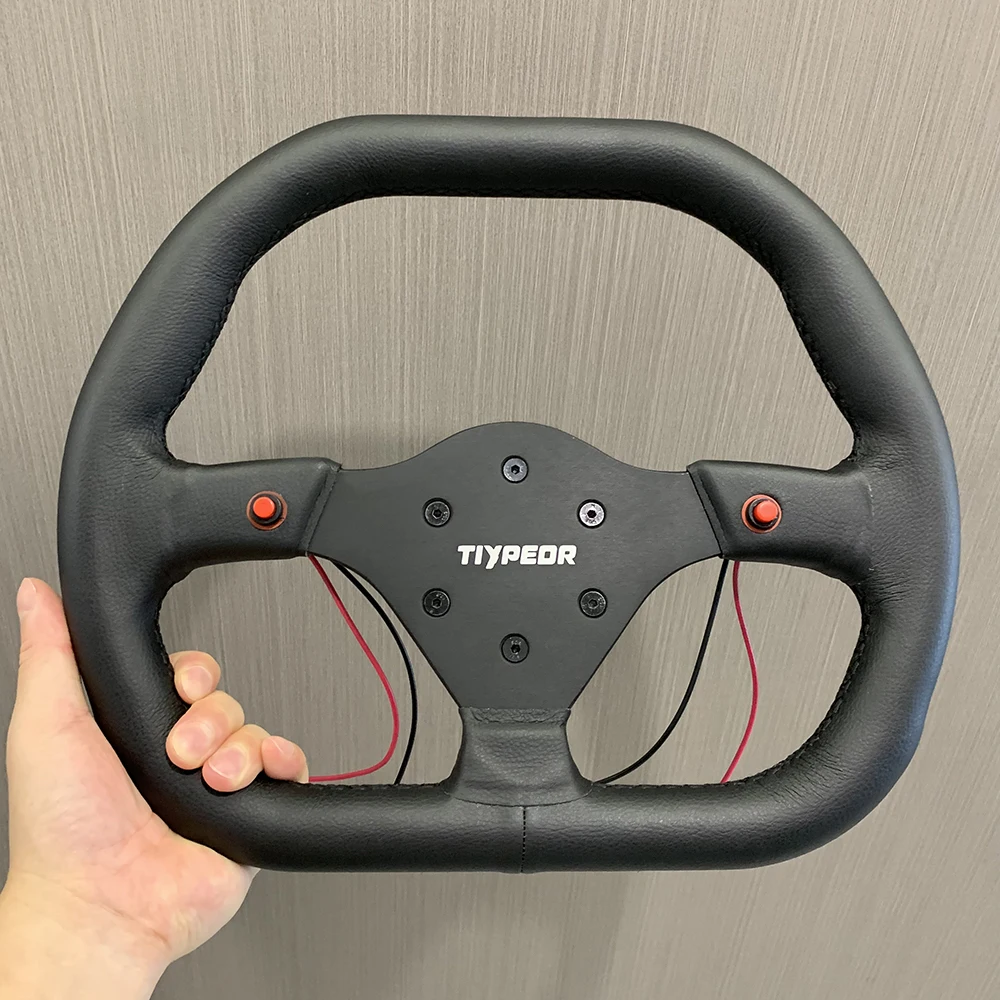 

Tiypeor Universal 350mm Leather Steering Wheel Competitive Karting Drift Racing PC Simulation Game Steering Wheel