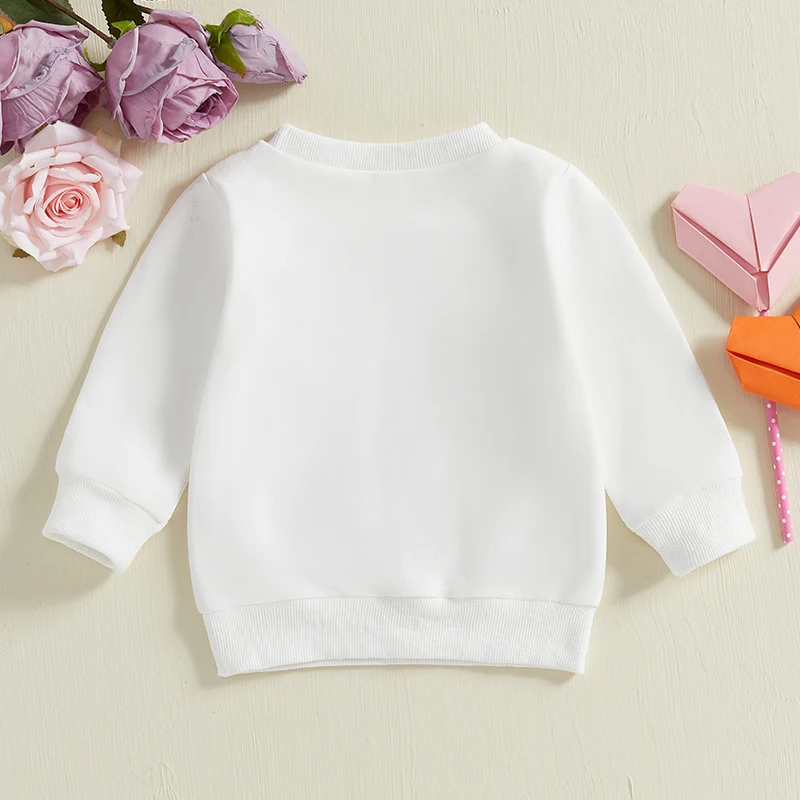 2024-09-24 Lioraitiin Toddler Girl Valentine’s Day Sweatshirts Long Sleeve Round Neck Star Letter Print Pullovers Spring Tops