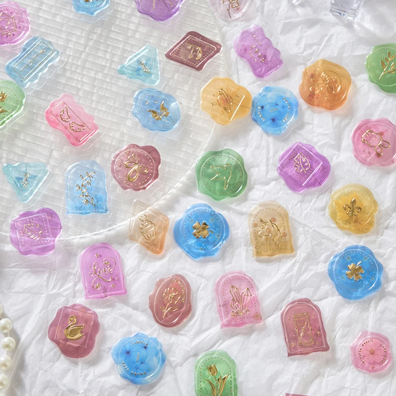 

18-Piece Wax Seal Theme Stickers, Retro Emblem/Monogram/Red Wax Designs, Self-Adhesive for Journal & Letter Sealing Decoration