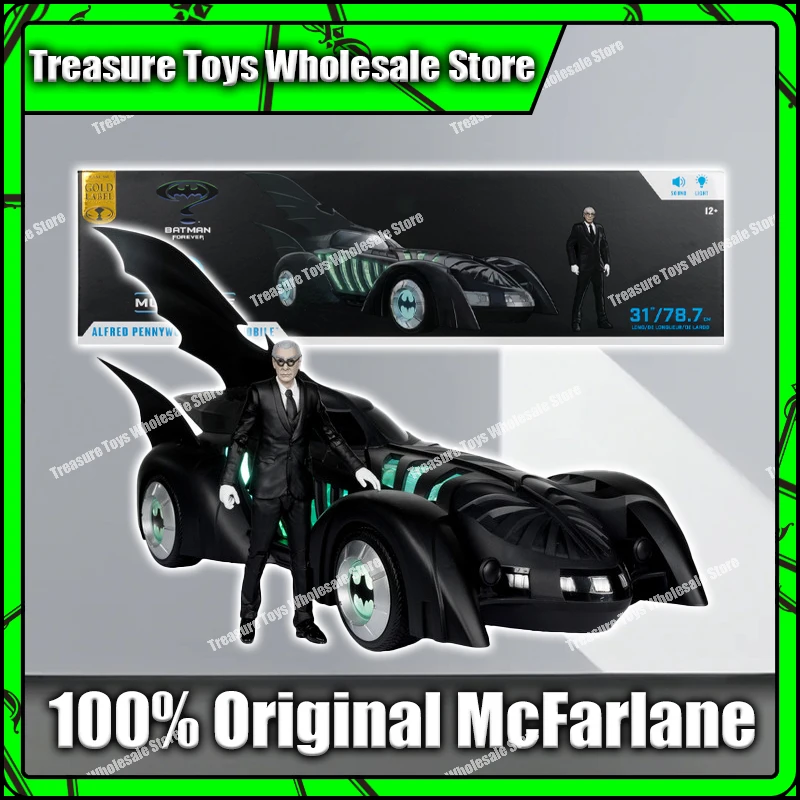 Mcfarlane Toys Dc Multiverse Alfred Pennyworth & Batmobile (Batman Forever) Anime Action Figure Model Kids Custom Gifts Toys