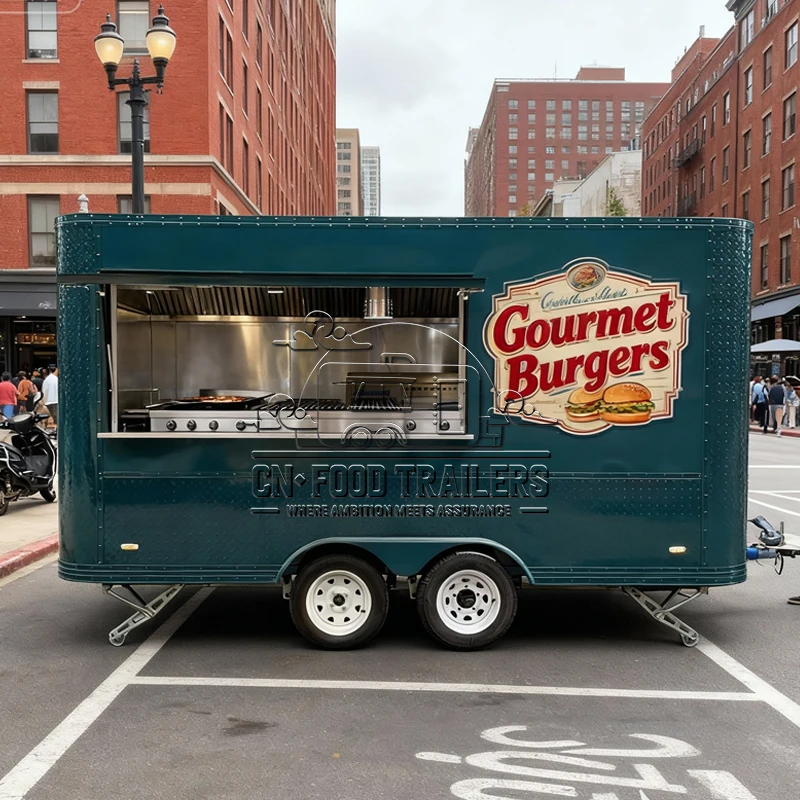 

CN Food Trailer CE Mobile Kitchen Fully Equipped with Beverage Station and Oven for Coffee and Burger Concession