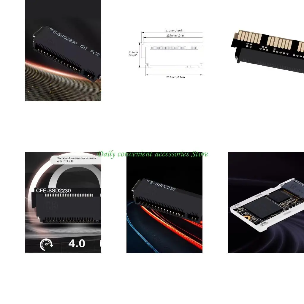 97QB السرعة السريعة M.2 NVME 2230 بطاقة تحويل القرص الصلبة لـ Express Type B دعم سرعات نقل ميجابايت/ثانية
