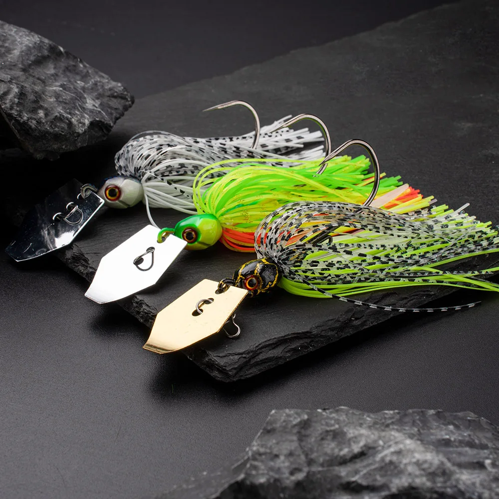 Wobbler Fishing Lure 7G/9G/12G/14G/21G Soft Weedless Fishing Lure 5 Color Chatter Bait Spinner Bait For Bass Pike Walleye Fish