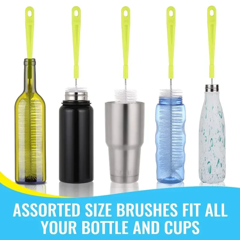 Long Bottle Brush Cleaner for Washing Wine/Beer/Sport Well/Thermos/Glass and Long Narrow Neck Sport Bottles