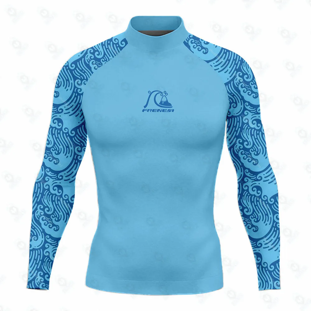 Sea Waves Frenesi Rash Guard Surf Diving Swimwear t-shirt a maniche lunghe Swim Skinsuit top Uv Swimming Tight Surf Gym Clothes