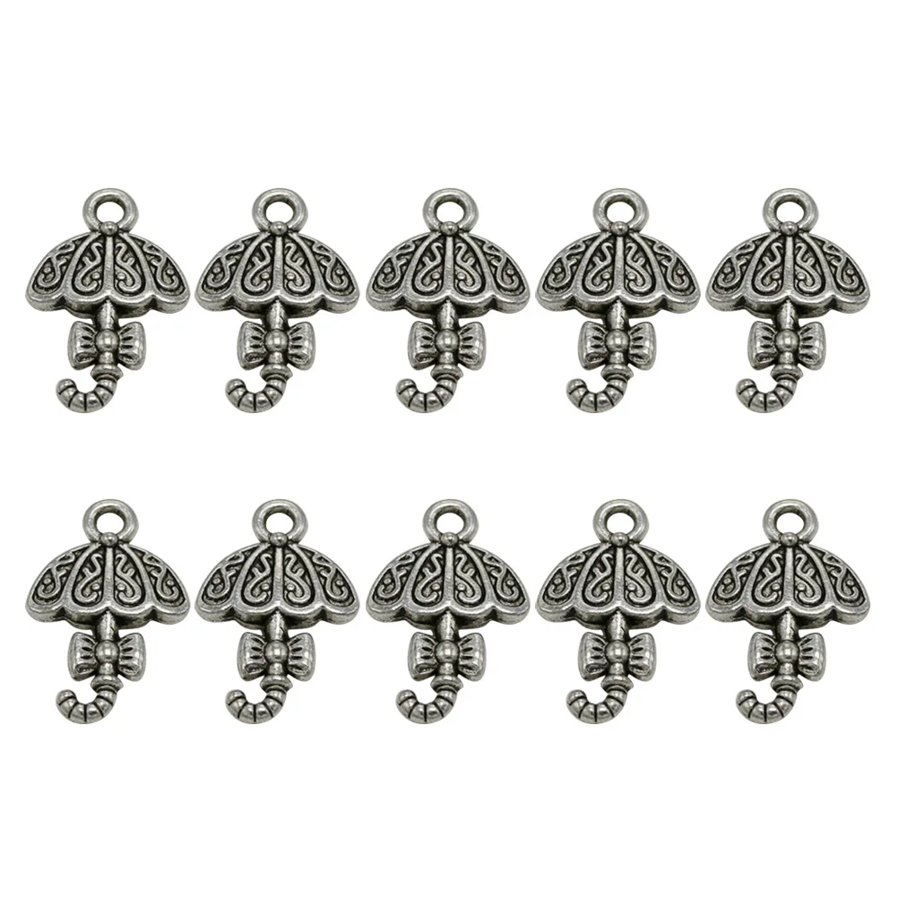 

50pcs Umbrella Charm Pendant Alloy Jewelry Making Pendants Silver DIY Bowknot Necklace Bracelet Earrings Accessories