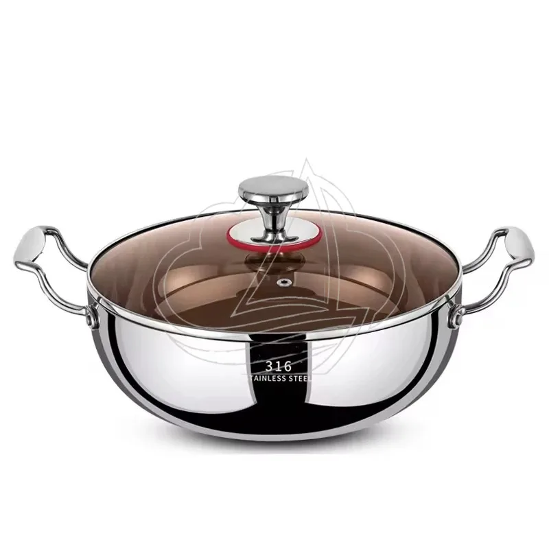 316 Stainless Steel Hot Pot Special For Induction Cooker Household Multifunctional Porridge Cooking Cookware
