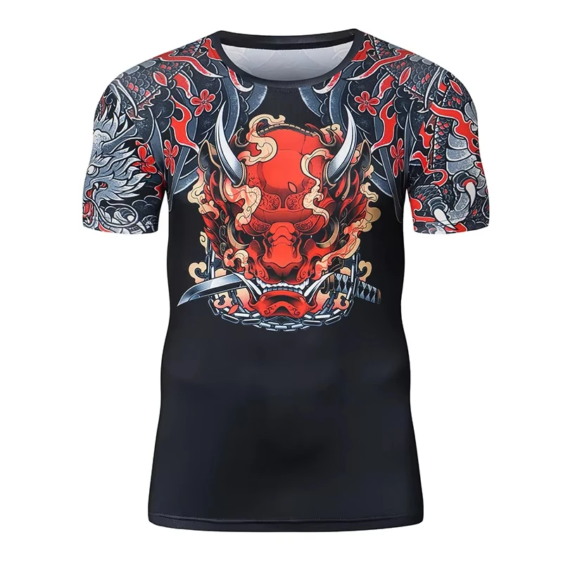 Retro 3D Dragon Tiger T shirt Men Summer Fitness T Shirts Quick Dry Loose Tees Harajuku Tee Gym Tees Women's Shirts Kids Tshirt