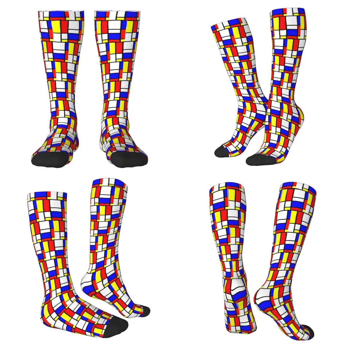 

Всесезонные носки Piet Mondrian Composition 2, носки в стиле Харадзюку, забавные чулки для мужчин и женщин