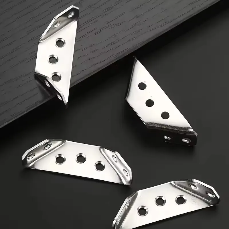 4Pcs Corner Connector, Right Angle Thickened Brackets, Laminate, Furniture, Cabinet Hardware,Without screws