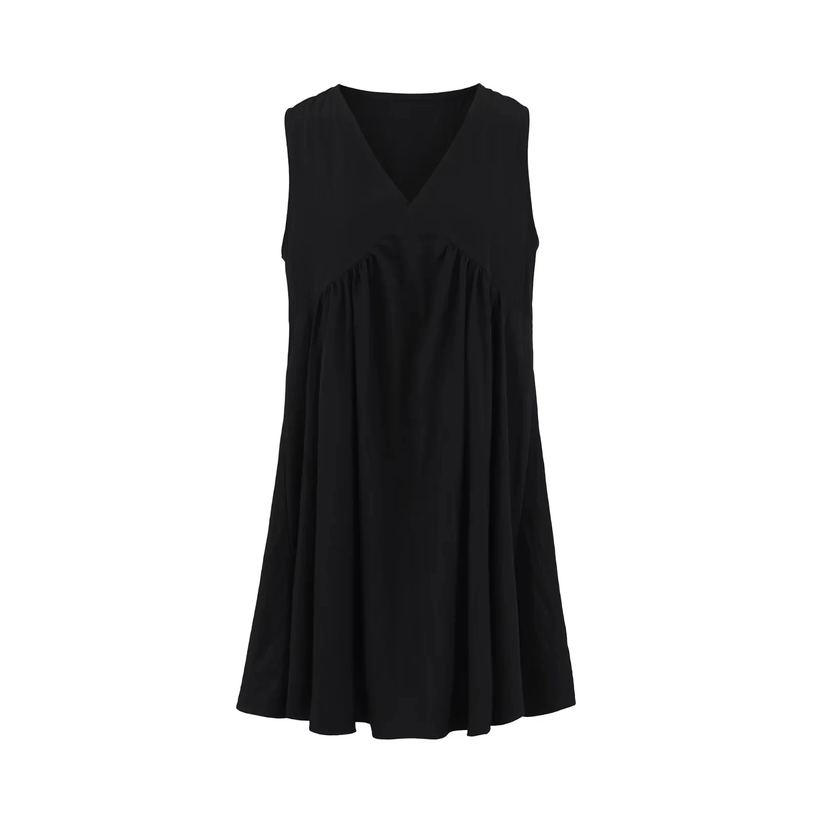 

Sexy Bla Svel V-Ne Vest Dr Women Summer Loose Slimming Meat Covering Hot ort Skirt Casual Pure Color A-Line Dr